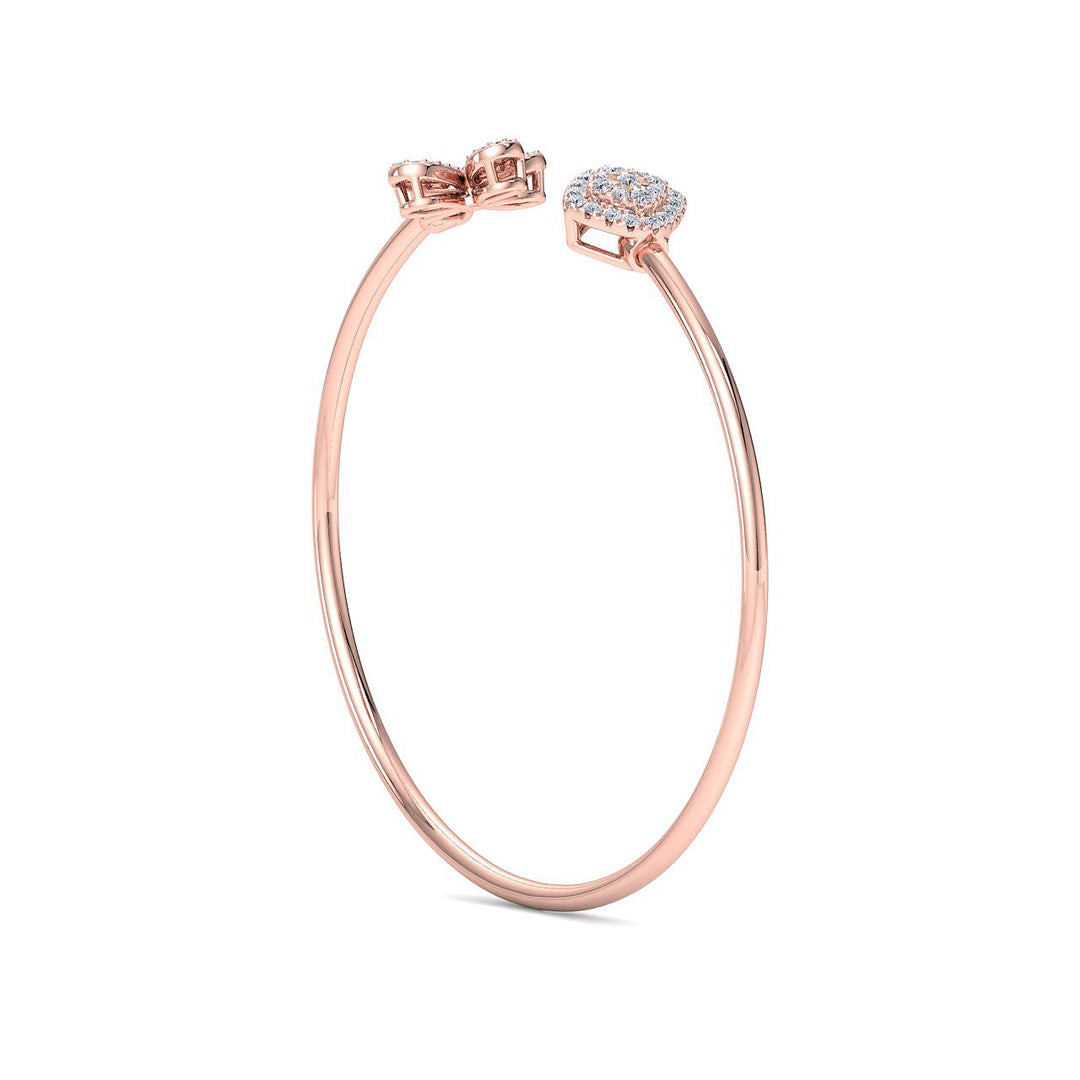 Cuff bracelet in rose gold with white diamonds of 0.52 ct in weight