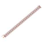 Load image into Gallery viewer, Baguette diamond curb chain in rose gold with white diamonds of 5.26 ct