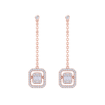 Load image into Gallery viewer, Diamond drop earrings in rose gold with white diamonds of 0.69 ct in weight