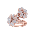 Load image into Gallery viewer, flower ring in rose gold with white diamonds of 1.62 ct in weight