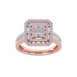 Load image into Gallery viewer, Square cluster engagement ring in rose gold with white diamonds of 0.68 ct in weight