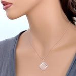 Load image into Gallery viewer, Square Pendant in white gold with white diamonds of 0.61 ct in weight