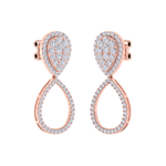 Load image into Gallery viewer, 3 in 1 earrings in yellow gold with white diamonds of 0.85 ct in weight