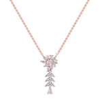 Load image into Gallery viewer, Flower necklace in rose gold with white diamonds of 0.80 ct in weight