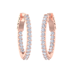 Load image into Gallery viewer, Diamond eternity hoop earrings in yellow gold with white diamonds of 1.00 ct in weight