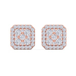 Load image into Gallery viewer, Classic Square stud earrings in yellow gold with white diamonds of 0.51 ct in weight