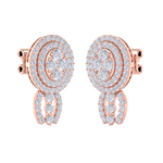 Load image into Gallery viewer, Oval drop earrings in white gold with white diamonds of 0.97 ct in weight