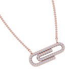 Load image into Gallery viewer, Diamond link necklace in rose gold with white diamonds of 0.25 ct in weight