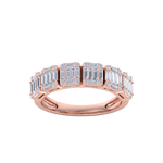 Load image into Gallery viewer, Anniversary ring with baguette white diamonds in rose gold with white diamonds of 2.03 ct in weight