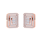 Load image into Gallery viewer, Square stud earrings in yellow gold with white diamonds of 1.83 ct in weight