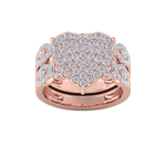 Load image into Gallery viewer, Heart shaped Diamond ring in rose gold with white diamonds of 1.46 ct in weight