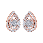 Load image into Gallery viewer, Pear shaped stud earrings in rose gold with white diamonds of 1.03 ct in weight