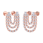 Load image into Gallery viewer, Duo diamond earrings in yellow gold with white diamonds of 2.44 ct in weight