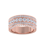 Load image into Gallery viewer, Five row diamond ring in rose gold with white diamonds of 1.39 ct in weight