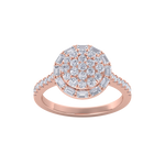 Load image into Gallery viewer, Round cluster ring in white gold with white diamonds of 0.92 ct in weight