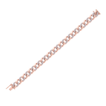 Load image into Gallery viewer, Diamond curb chain link bracelet in rose gold with white diamonds of 1.82 ct in weight
