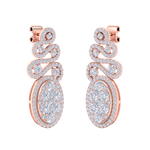 Load image into Gallery viewer, Oval chandelier earrings in white gold with white diamonds of 2.68 ct in weight