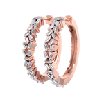 Load image into Gallery viewer, Baguette diamond hoops earrings in rose gold with white diamonds of 0.73 ct in weight