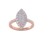 Load image into Gallery viewer, Marquise cluster ring in white gold with white diamonds of 1.03 ct in weight