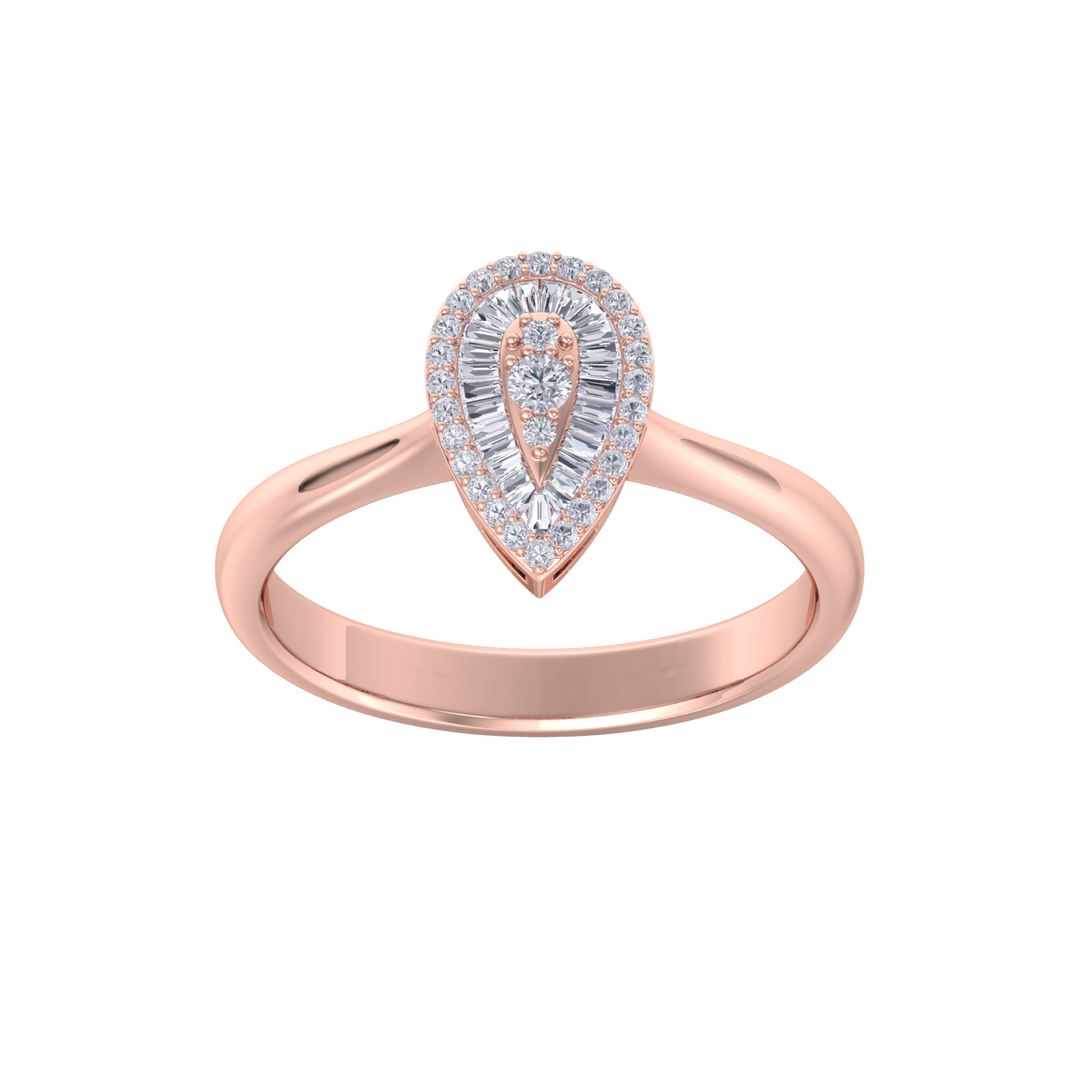 Diamond ring in rose gold with white diamonds of 0.39 ct in weight