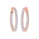 Load image into Gallery viewer, Diamond eternity hoop earrings in white gold with white diamonds of 4.00 ct in weight