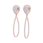 Load image into Gallery viewer, Dangle hoop earrings in yellow gold with white diamonds of 1.11 ct in weight