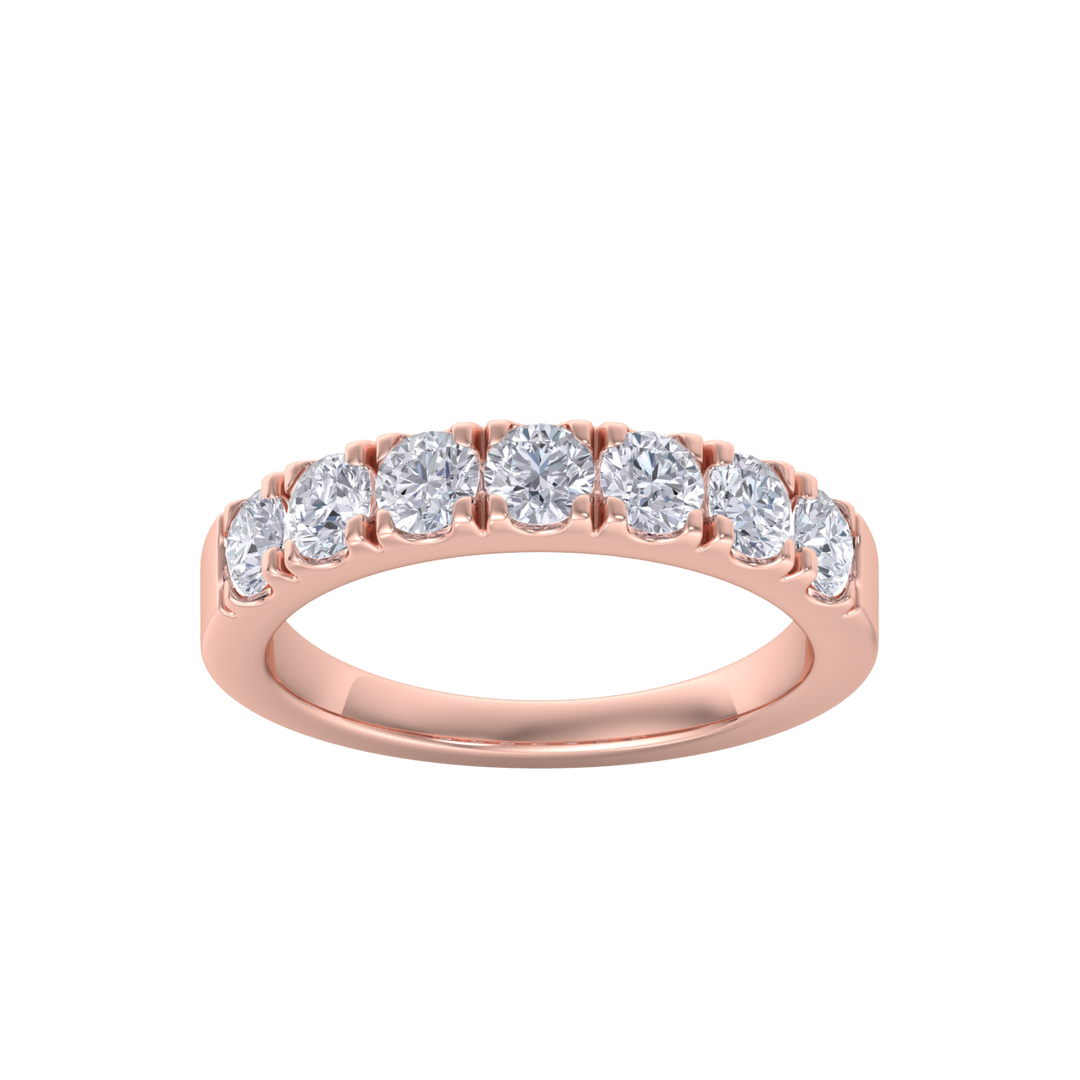 Classic Wedding band in rose gold with white diamonds of 1.16 ct in weight