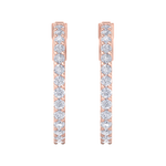 Load image into Gallery viewer, Diamond eternity hoop earrings in white gold with white diamonds of 2.00 ct in weight