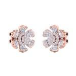 Load image into Gallery viewer, Flower stud earrings in white gold with white diamonds of 0.78 ct in weight