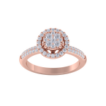 Load image into Gallery viewer, Halo Diamond ring in yellow gold with white diamonds of 0.57 ct in weight