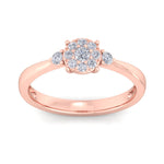 Load image into Gallery viewer, Elegant diamond ring in rose gold with white diamonds of 0.33 ct in weight