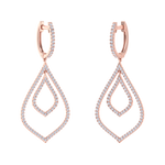 Load image into Gallery viewer, Chandelier earrings in yellow gold with white diamonds of 1.79 ct in weight