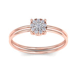 Load image into Gallery viewer, Petite ring in rose gold with white diamonds of 0.16 ct in weight