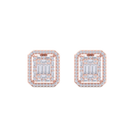 Load image into Gallery viewer, Beautiful Stud Earrings in rose gold with white diamonds of 1.78 in weight