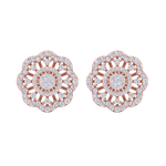 Load image into Gallery viewer, Stud earrings in rose gold with white diamonds of 1.14 ct in weight