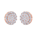 Load image into Gallery viewer, Round stud earrings in rose gold with white diamonds of 1.38 ct in weight