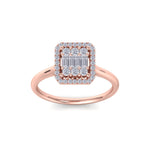 Load image into Gallery viewer, Cluster square engagement ring in yellow gold with white diamonds of 0.45 ct in weight