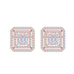 Load image into Gallery viewer, Square earrings in yellow gold with baguette white diamonds of 0.78 ct in weight