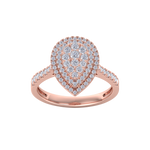 Load image into Gallery viewer, Pear cluster engagement ring in rose gold with white diamonds of 0.63 ct in weight