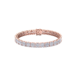 Load image into Gallery viewer, Baguette tennis bracelet in yellow gold with white diamonds of 5.20 ct in weight
