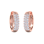 Load image into Gallery viewer, Diamond huggies earrings in yellow gold with white diamonds of 0.99 ct in weight