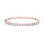 Load image into Gallery viewer, Bangle with miracle plates in rose gold with white diamonds of 1.53 ct in weight