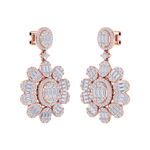 Load image into Gallery viewer, Formal chandelier earrings in rose gold with white diamonds of 4.12 ct in weight