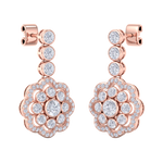 Load image into Gallery viewer, Drop earrings in rose gold with white diamonds of 1.77 ct in weight