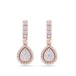 Load image into Gallery viewer, Pear drop earrings in yellow gold with white diamonds in 0.79 ct in weight