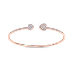 Load image into Gallery viewer, Hearts cuff bracelet in yellow gold with white diamonds of 0.56 ct in weight