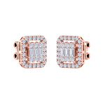 Load image into Gallery viewer, Square stud earrings in white gold with white diamonds of 0.40 ct in weight