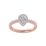 Load image into Gallery viewer, Pear ring in rose gold with white diamonds of 0.68 ct in weight