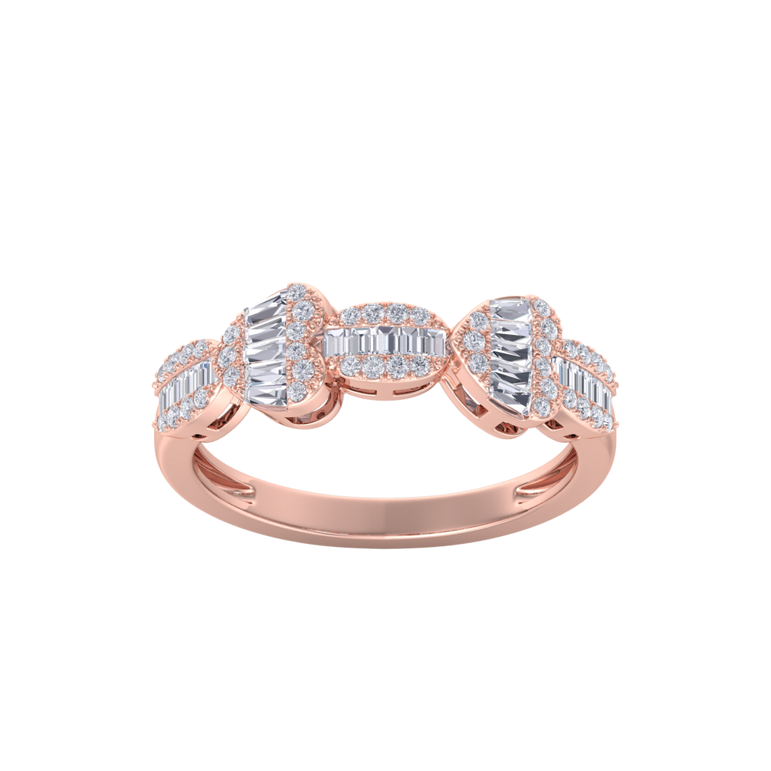 Beautiful Ring in yellow gold with white diamonds of 0.49 ct in weight