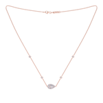 Load image into Gallery viewer, Pear shaped necklace in rose gold with white diamonds of 1.04 ct in weight